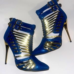 Blue and Gold Booties